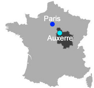 Auxerre in France map