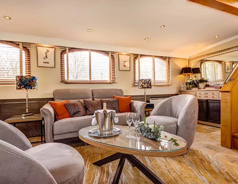 The barge offers space and light