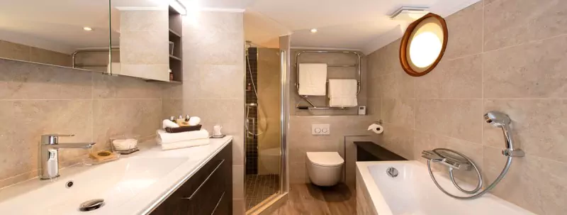 Bathrooms are large and beautifully designed