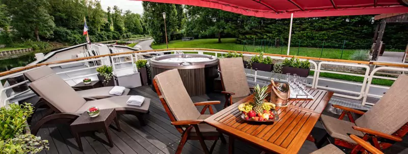 Sundeck with views of the canal cruise