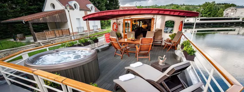 Spa and comfortable deck