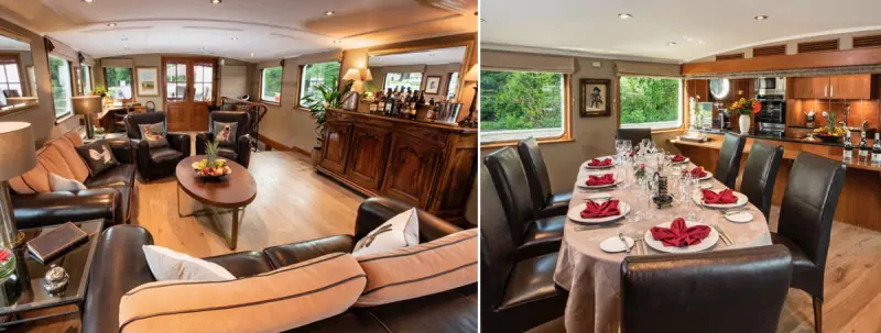 Inside views of the barge