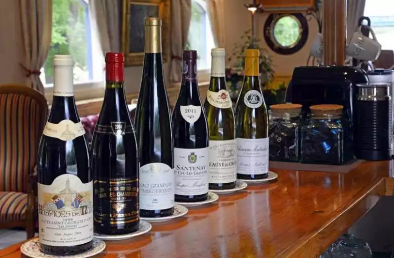 Selected wines served onboard