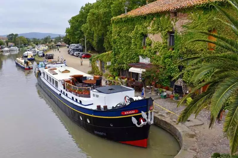 Barge moored in the south of France