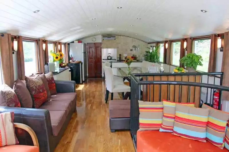 Comfortable furnishings on board the barge