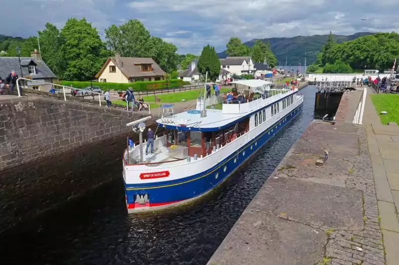 Locking through on the Caledonian canal