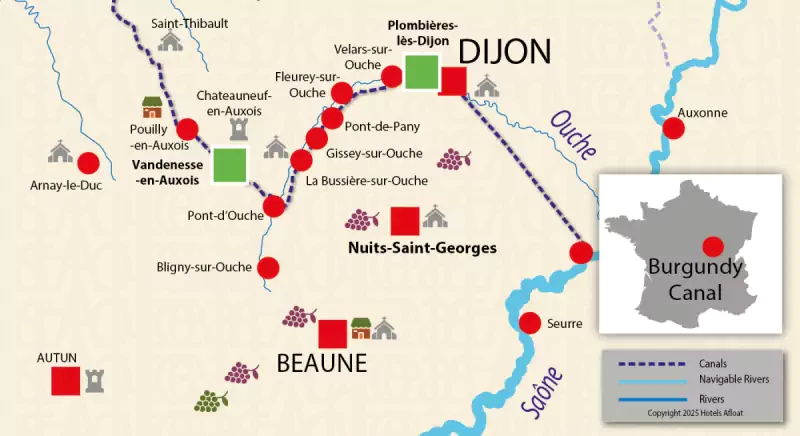 Cruise Along the Canal de Bourgogne cruise map