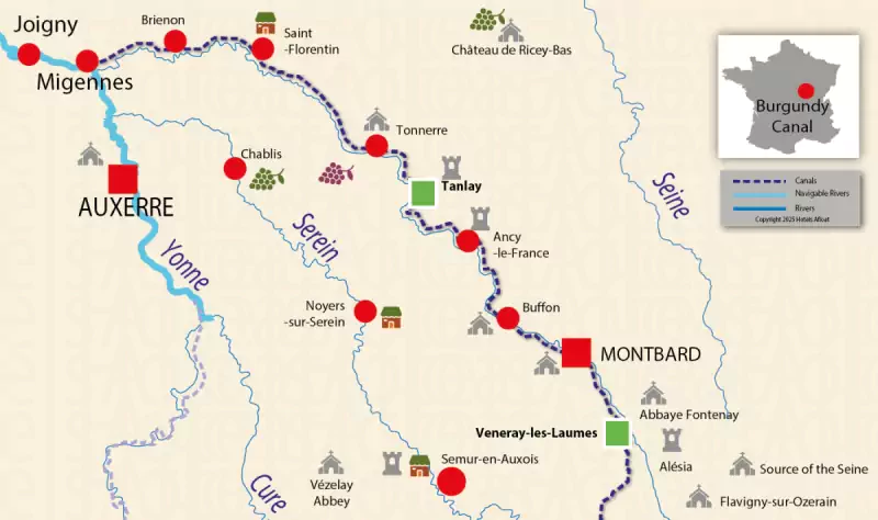 Venarey-les-Laumes to Tanlay cruise map
