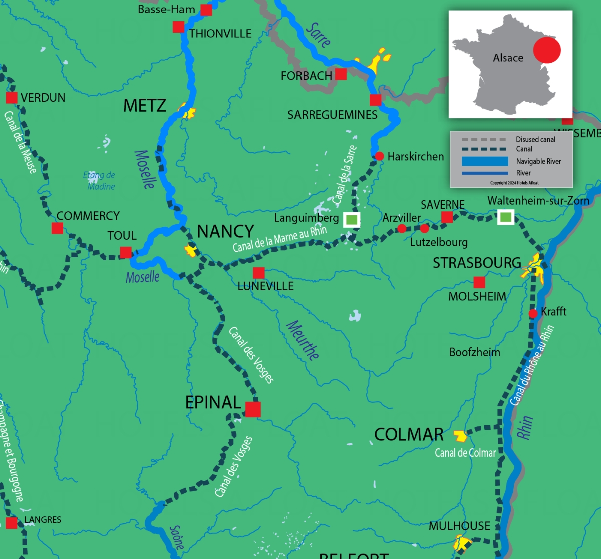 France Passion Plaisance cruise routes for Alsace