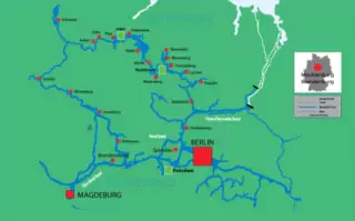 Germany navigation routes and waterways map