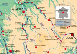 Nivernais Canal navigation routes and waterways map
