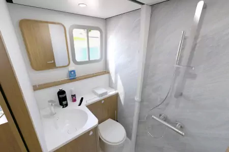 A bathroom on the Neo