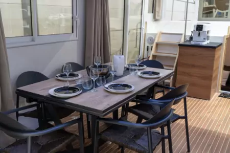 The dining area 