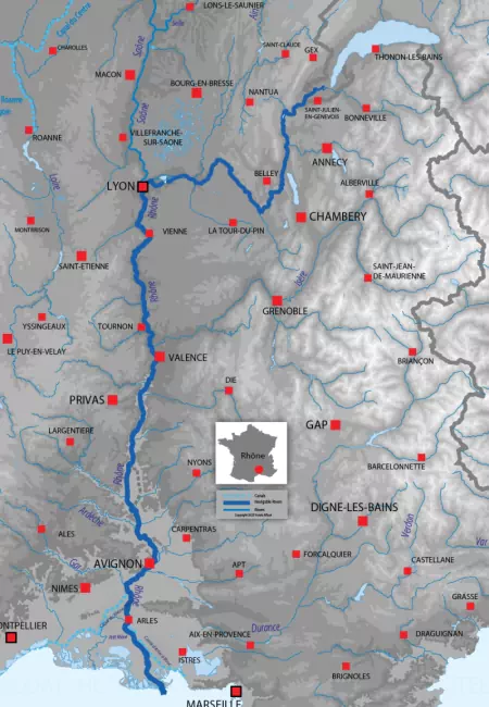 Rhône cruise map